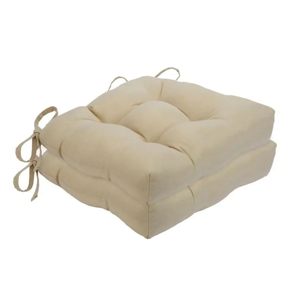 Woven Trends 2-Pack Chair Cushion Pad Seat with Ties for Dining, Kitchen Chairs,